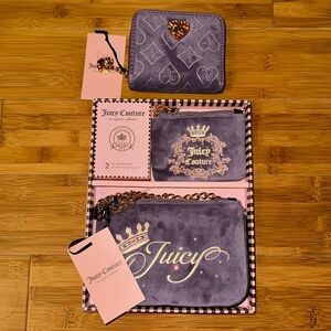 Juicy Couture Dusty Violet Pouch Set and Small Wallet